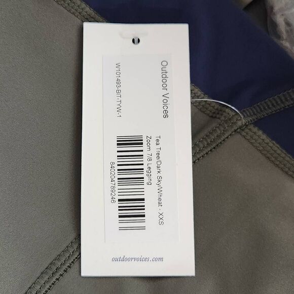 Outdoor Voices Colorblock Athletic Leggings NWT Size XXS Green Leggings - Picture 7 of 7